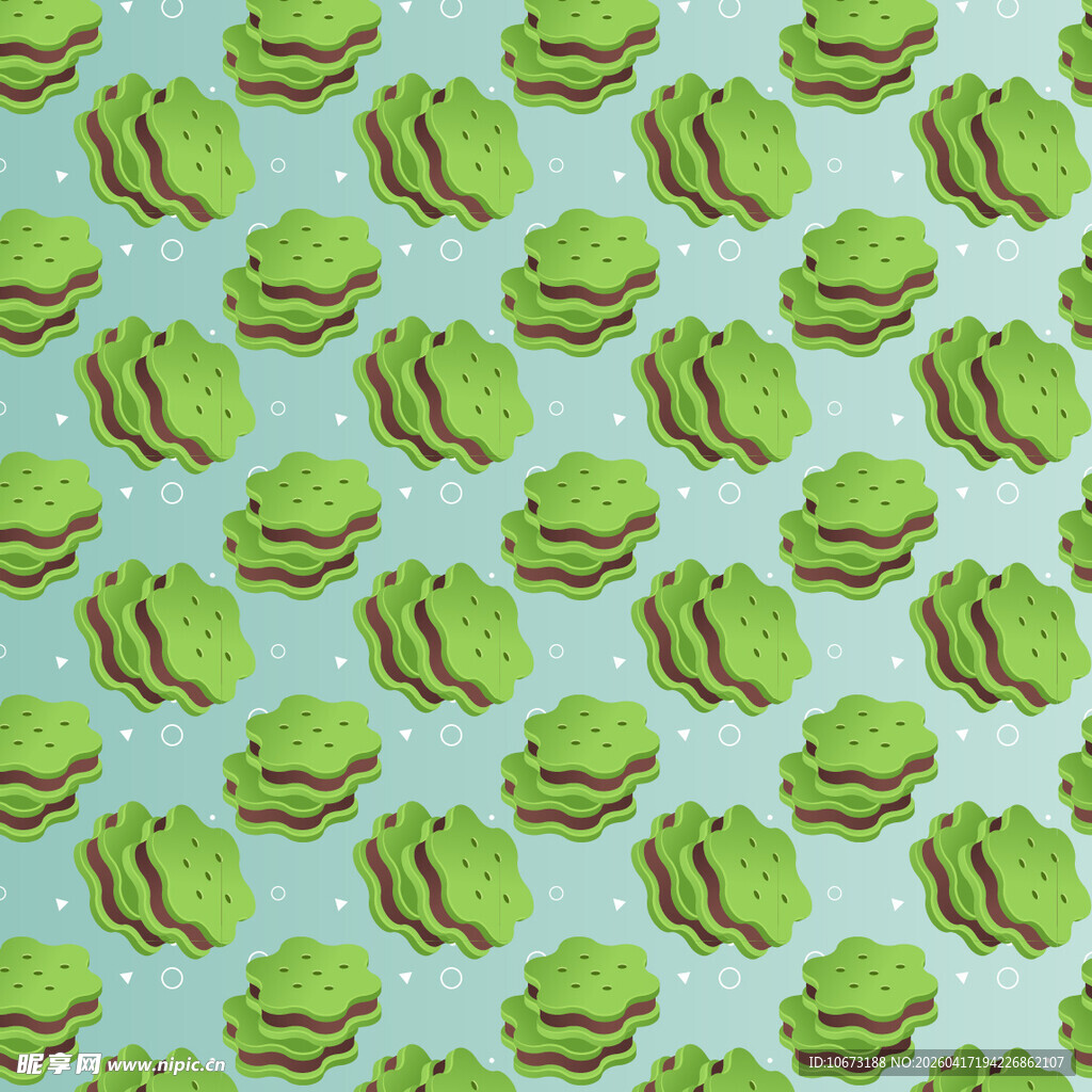 抹茶曲奇饼干图案背景纹理