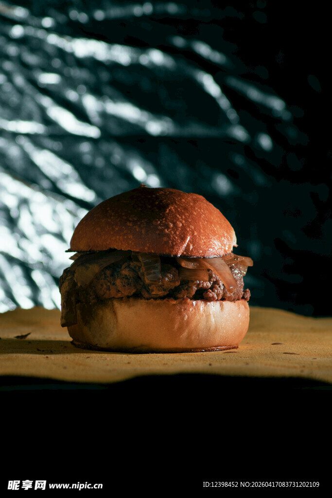 美味牛肉汉堡特写