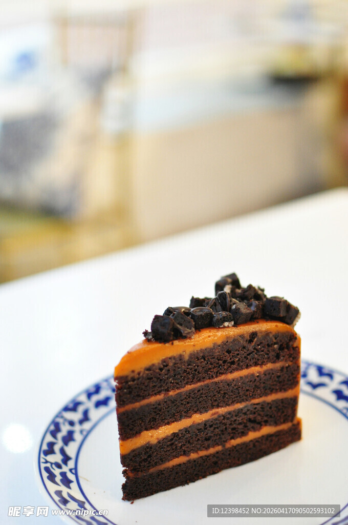 美味巧克力蛋糕切片