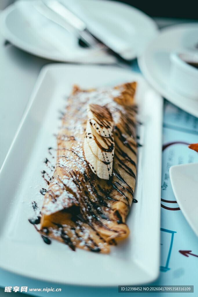 美味巧克力香蕉薄饼