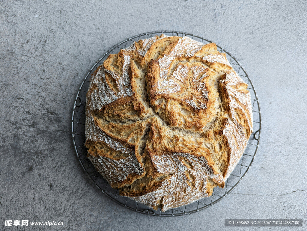 圆形手工烘焙面包展示