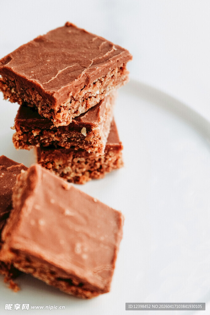 堆叠的美味巧克力块