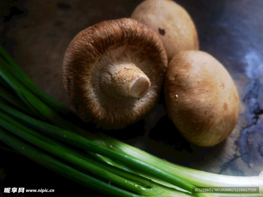 蘑菇土豆青葱新鲜食材