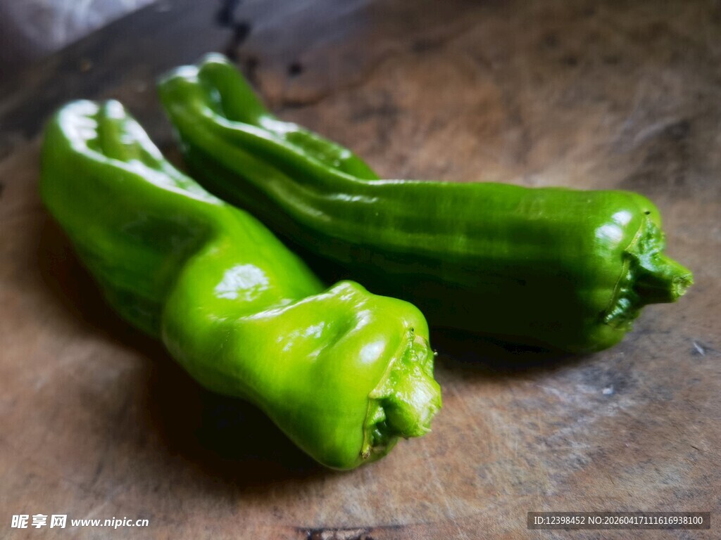 新鲜青辣椒特写