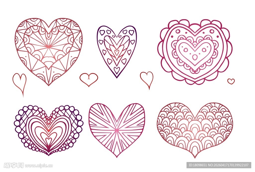 爱心花纹素材