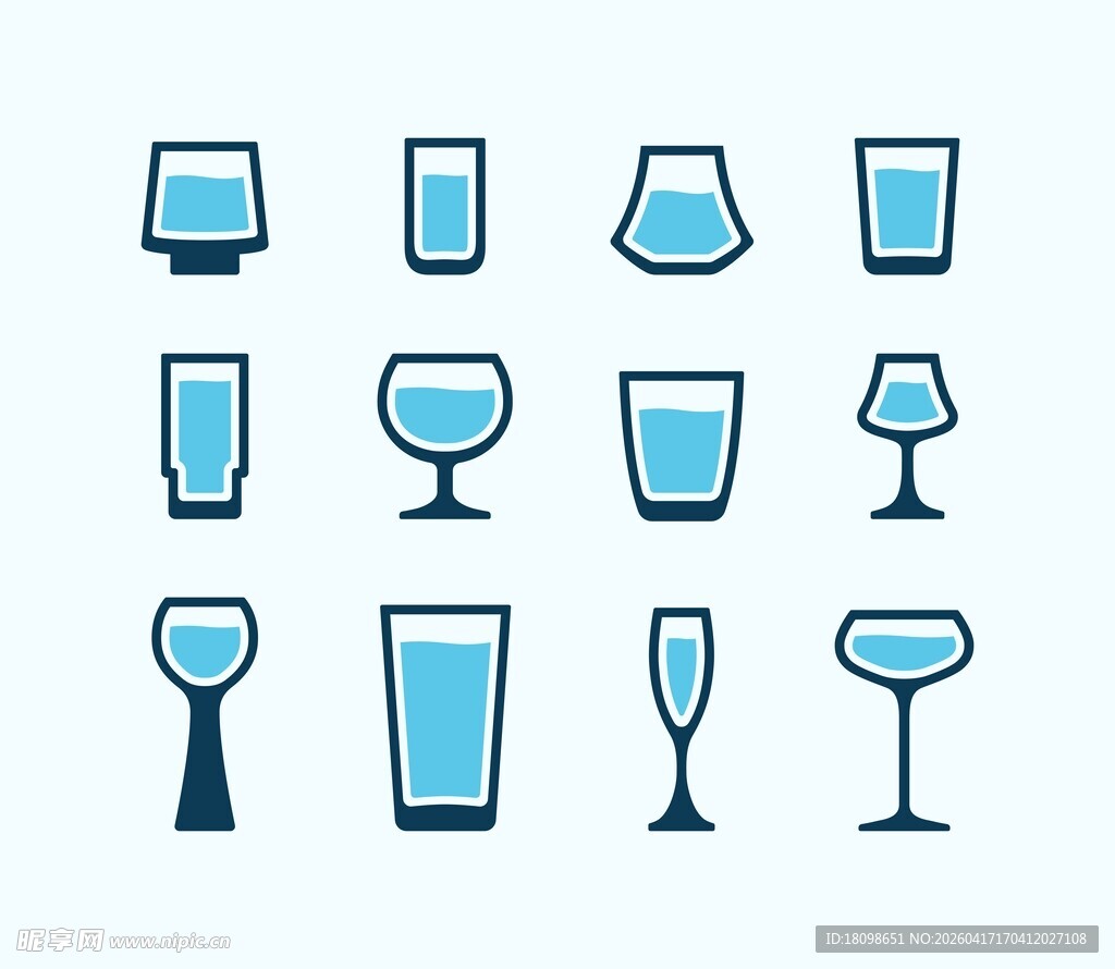 酒杯图标合集