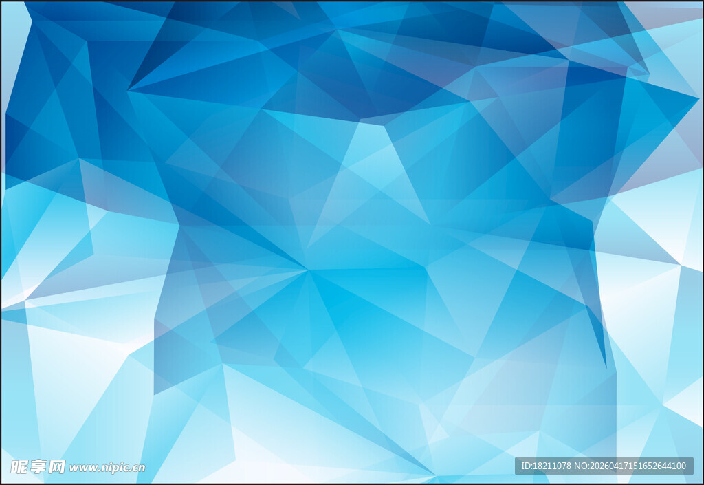 蓝色几何多边形抽象背景