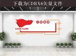 红色党建文化墙矢量素材