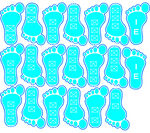 蓝色可爱卡通脚印图案