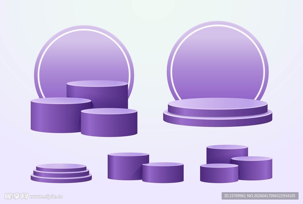 紫色展示台