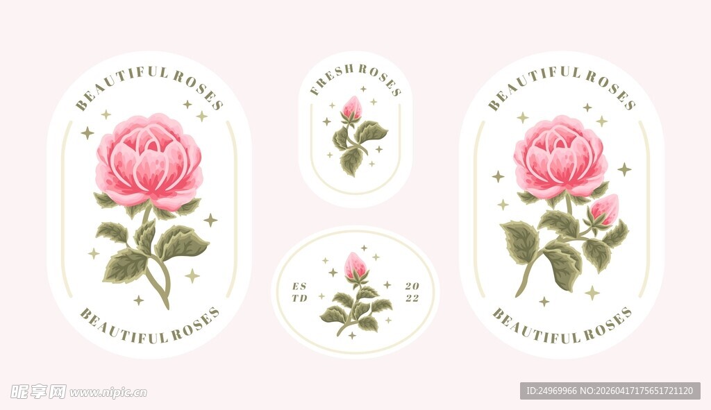 玫瑰花卉装饰图案设计