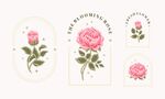 手绘粉色玫瑰花图案设计