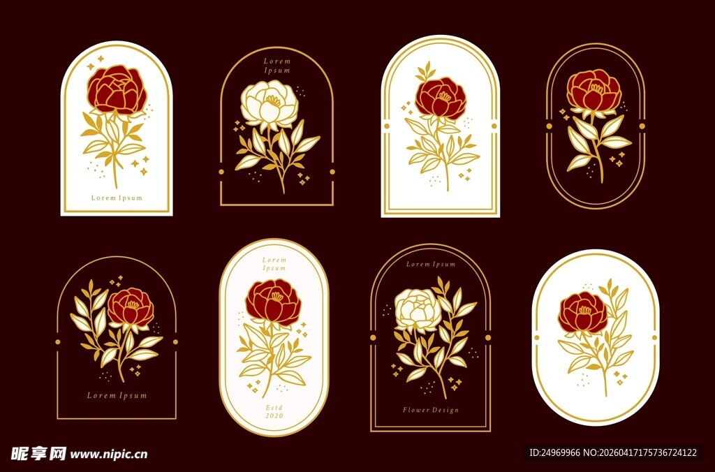 复古花卉装饰图案设计