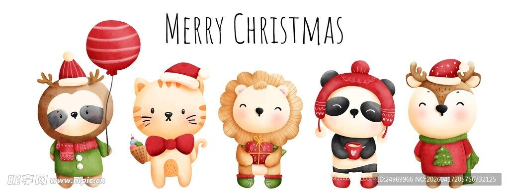 圣诞动物玩偶装饰气球组合