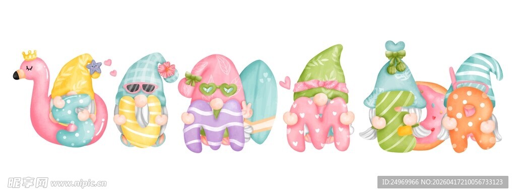 彩色卡通骆驼图案展示