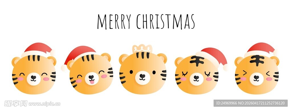 圣诞小猫头形象可爱装饰