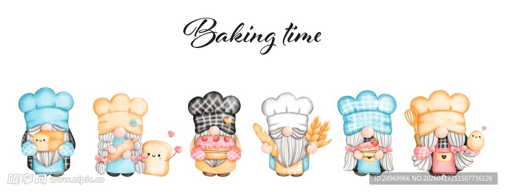 可爱烘焙杯插画