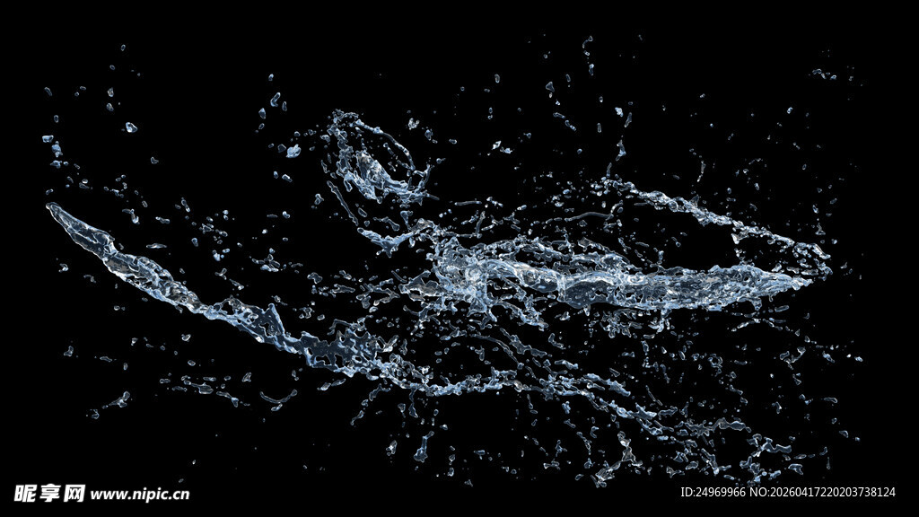 飞溅水花  