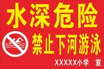 禁止下河游泳警示牌