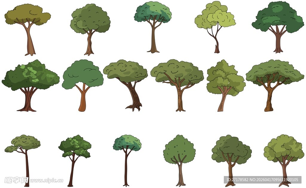 卡通树木素材