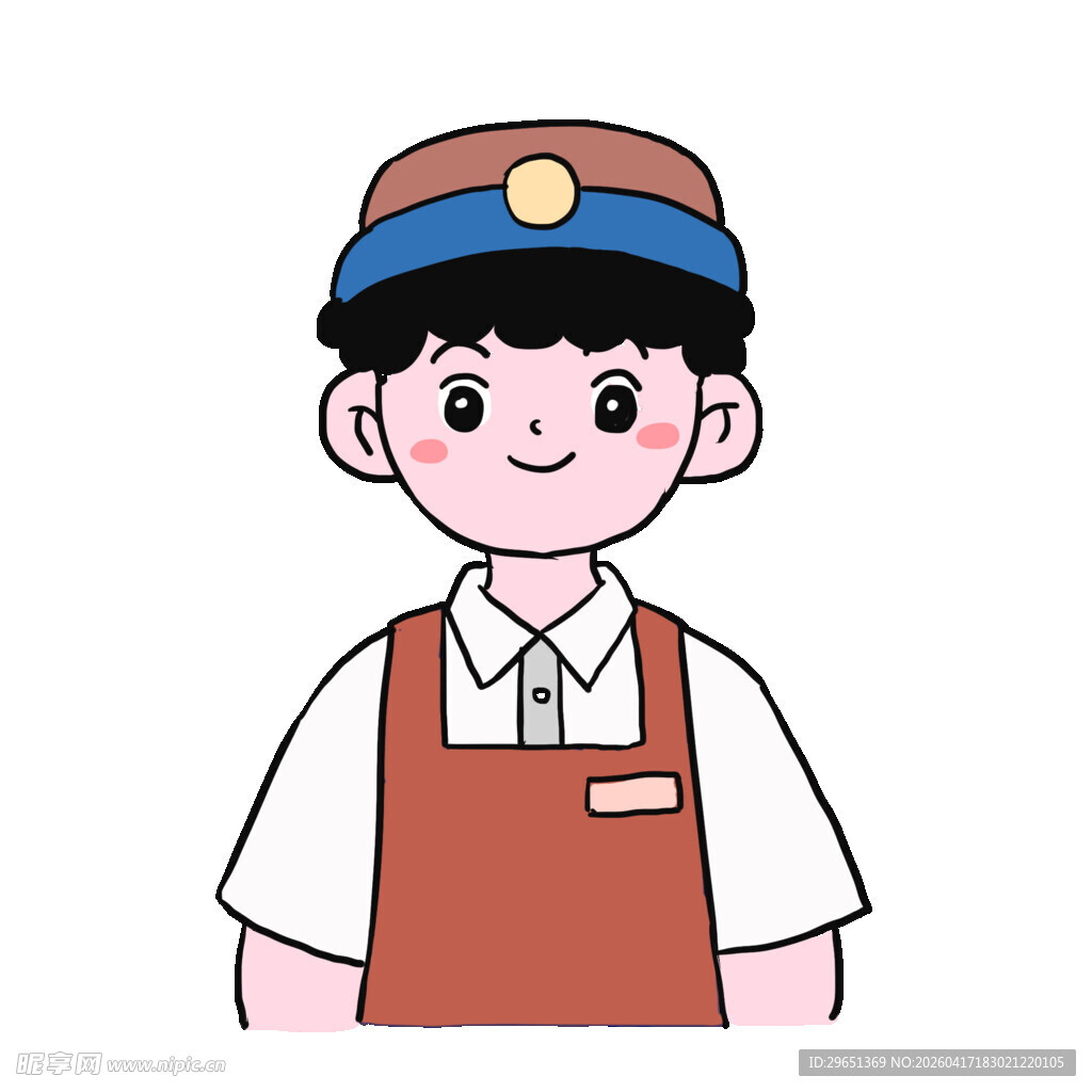 五一劳动节店员职业免抠元素