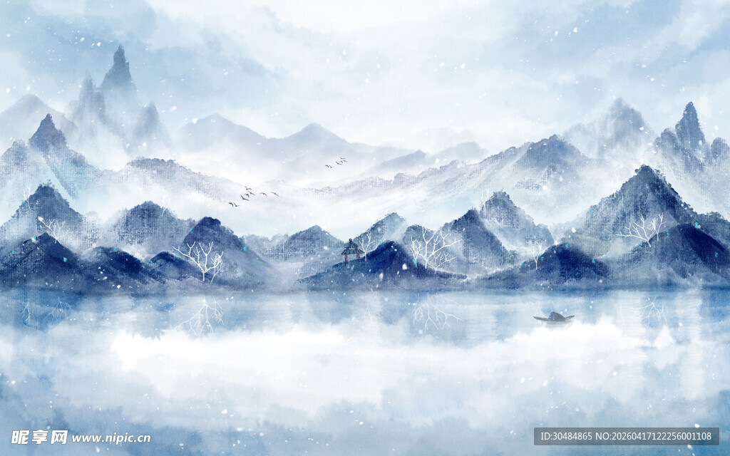 意境山水画背景
