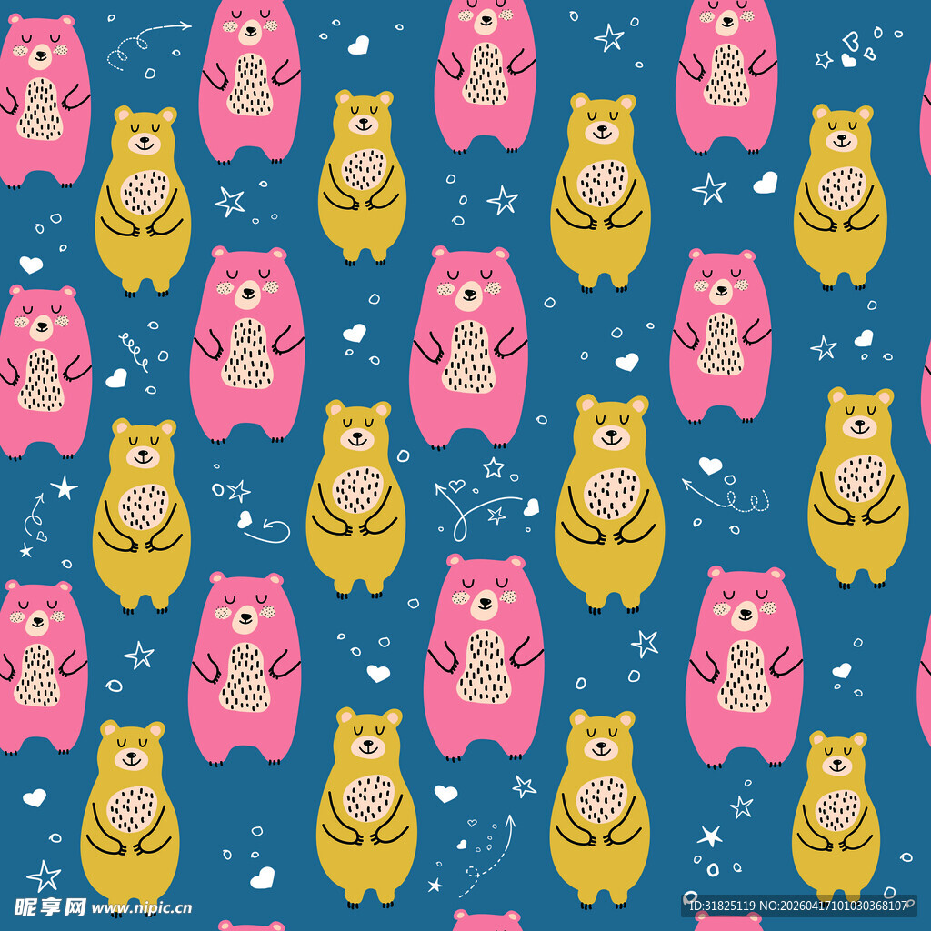 可爱小熊图案背景图