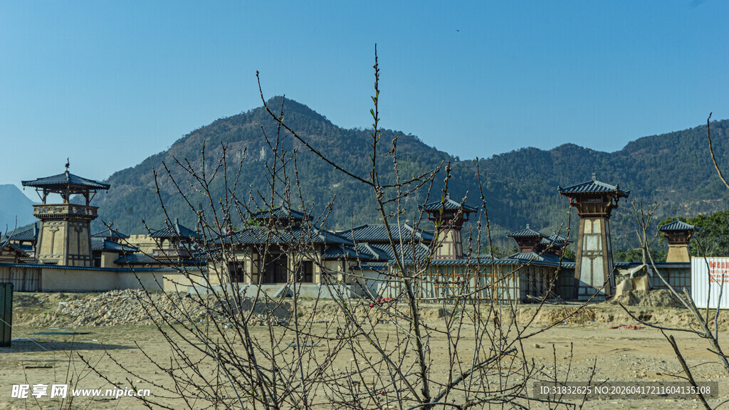 古建景观 远山近亭