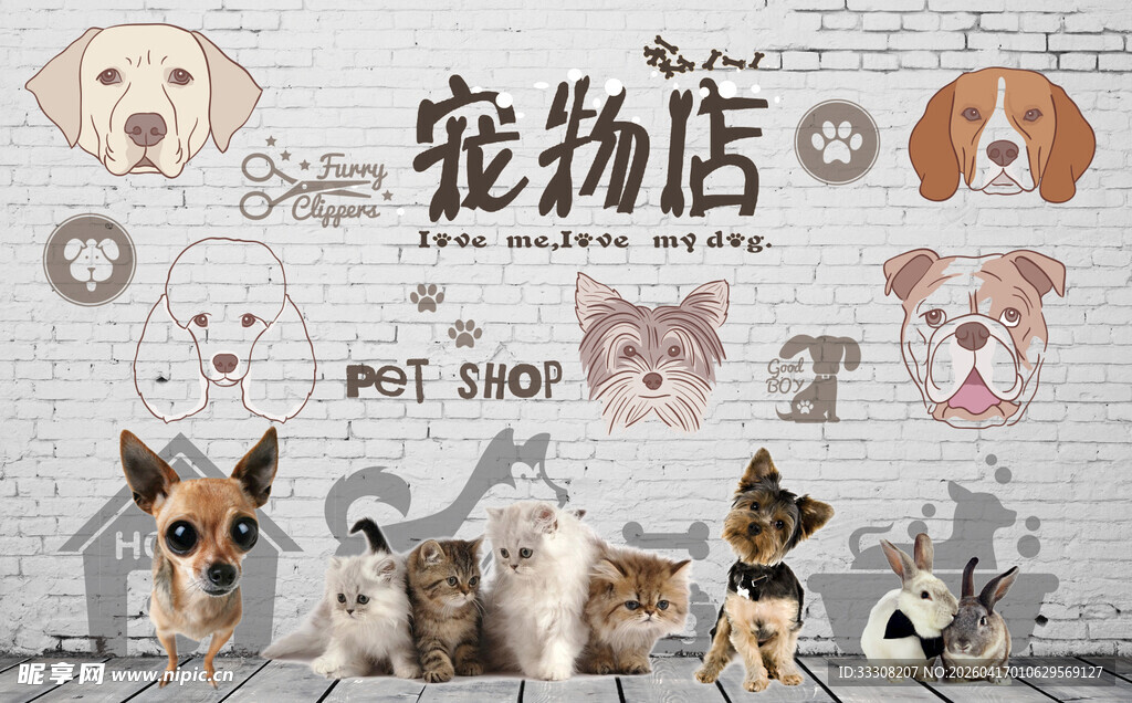 可爱宠物店萌宠齐聚一堂
