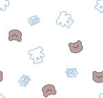 数码印花可爱小熊雪花云朵图案