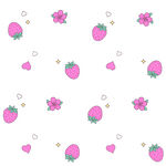 数码印花草莓花朵可爱图案背景