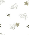 数码印花卡通动物与星星图案背景