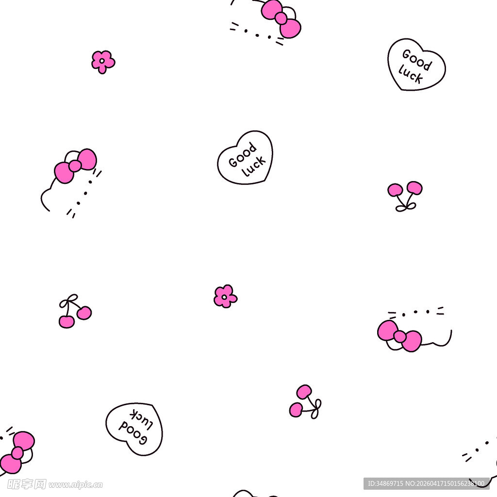 数码印花粉色爱心气球图案背景