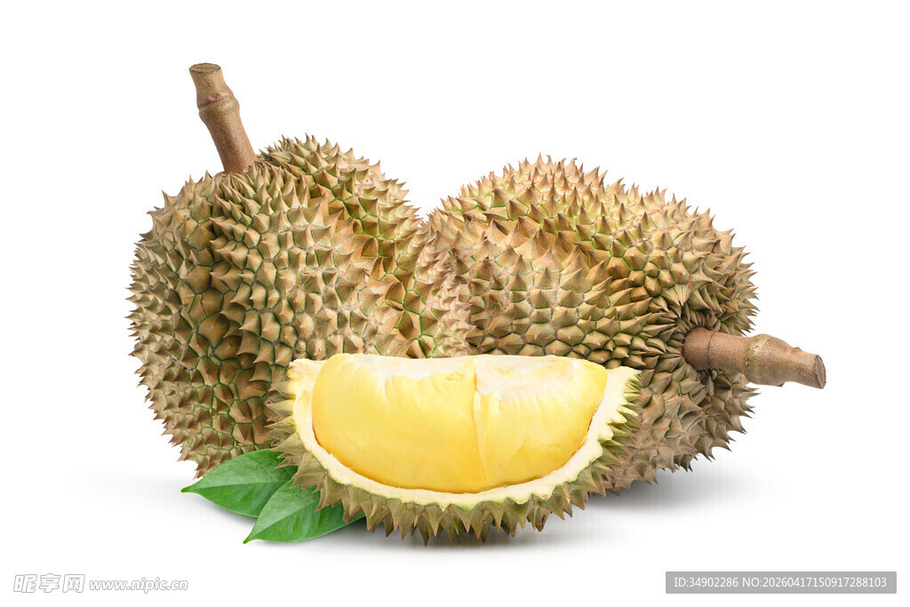 新鲜榴莲果肉金黄诱人