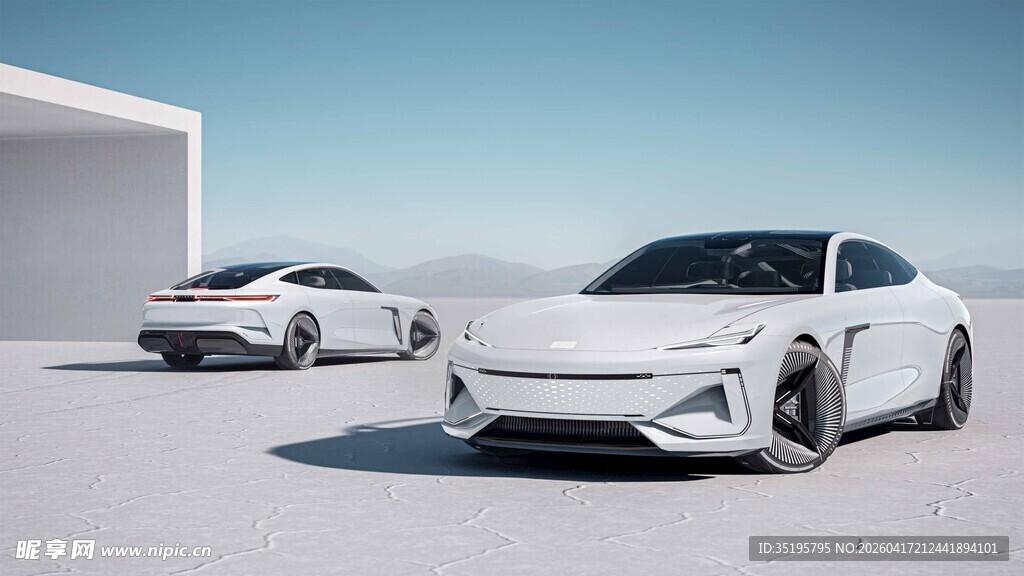 两辆炫酷白色跑车