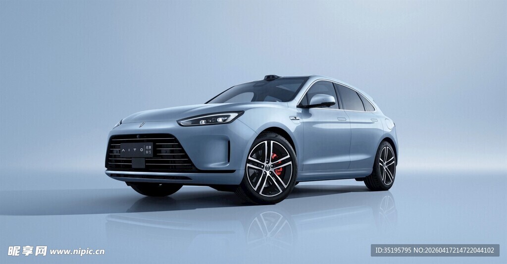 时尚蓝色电动小汽车