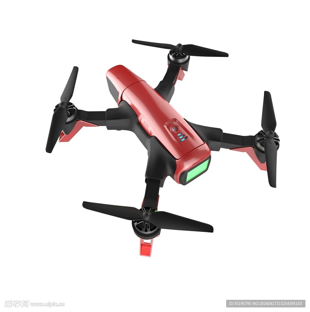 红色四轴无人机模型