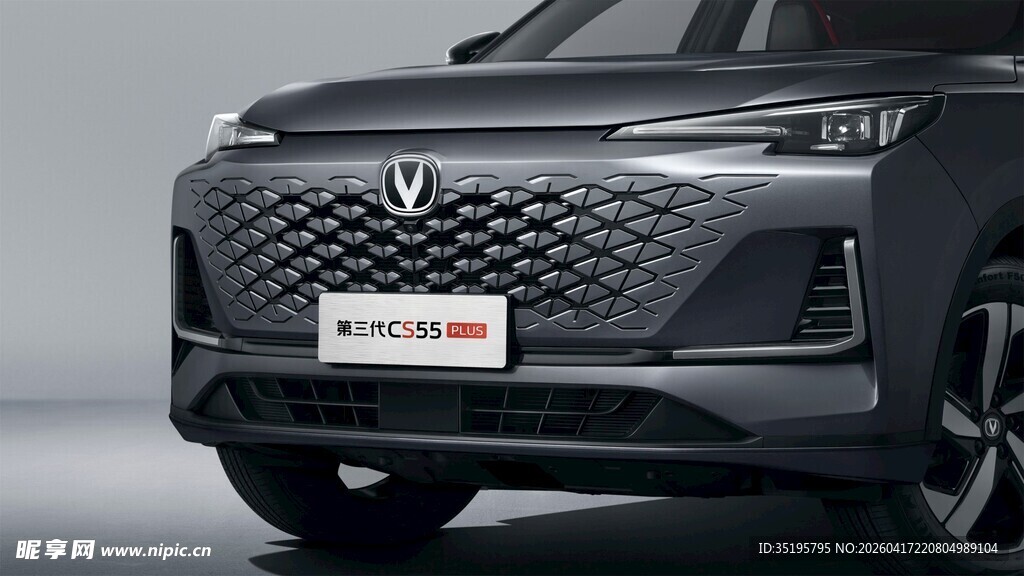 黑色酷炫轿车前脸特写