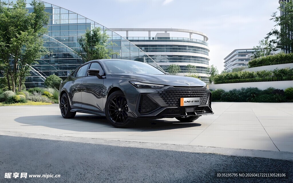 时尚动感黑色轿车外观