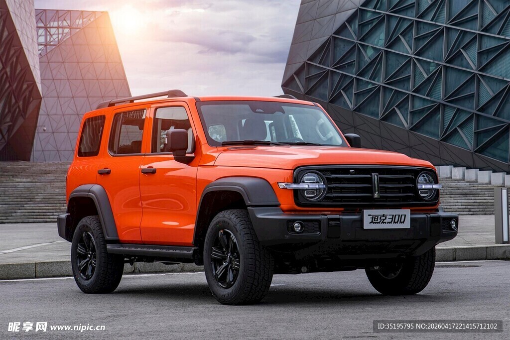 橙色酷炫越野吉普车