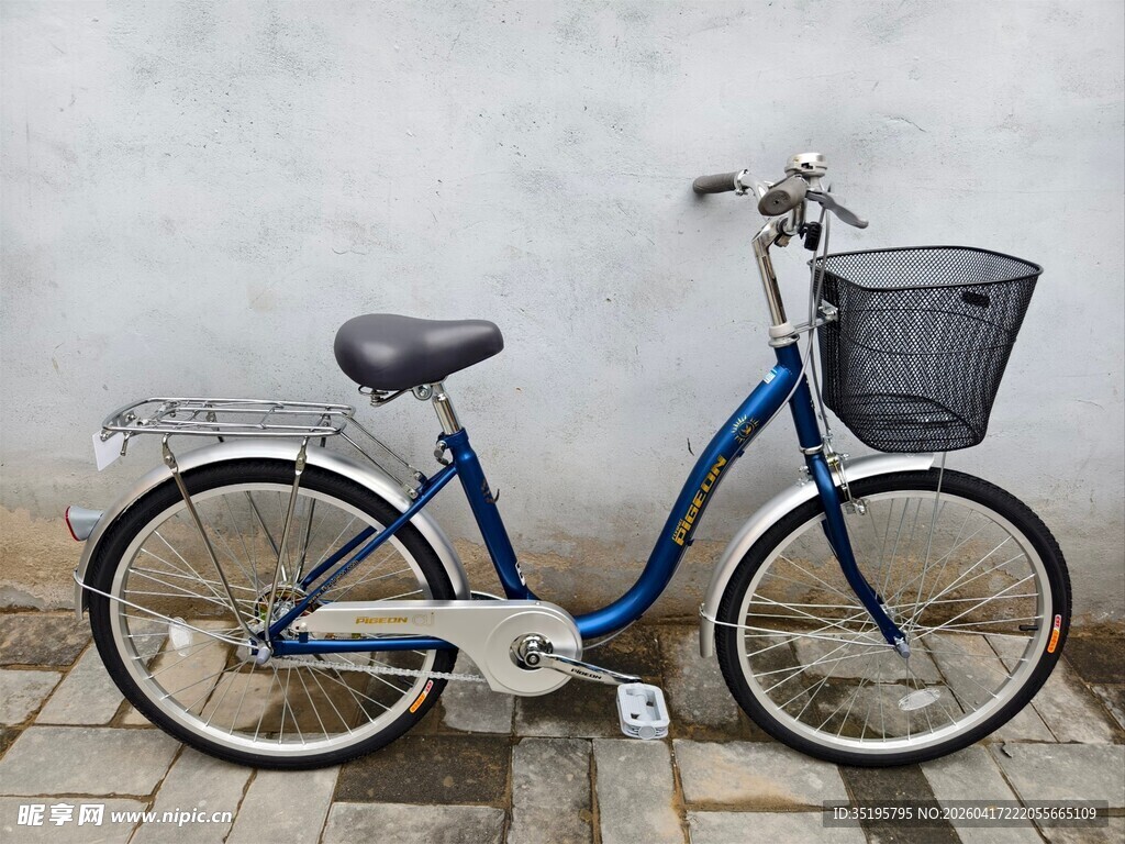 蓝色自行车配车前小筐