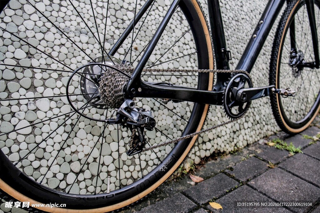 复古自行车后轮特写