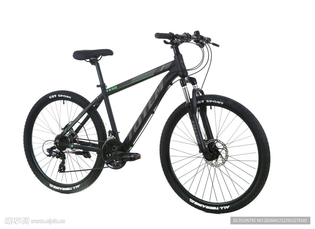 黑色山地自行车展示