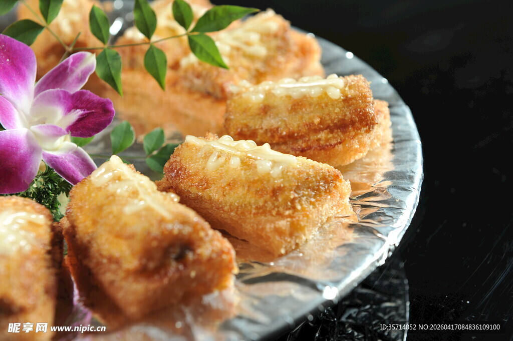 美味炸物摆盘精致