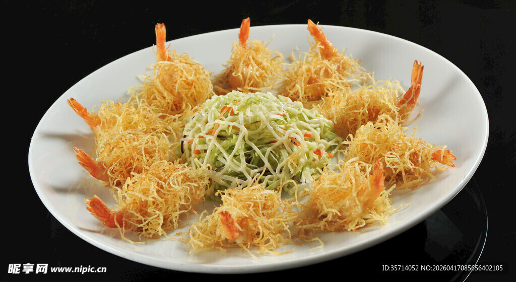 香酥炸虾摆盘精致诱人