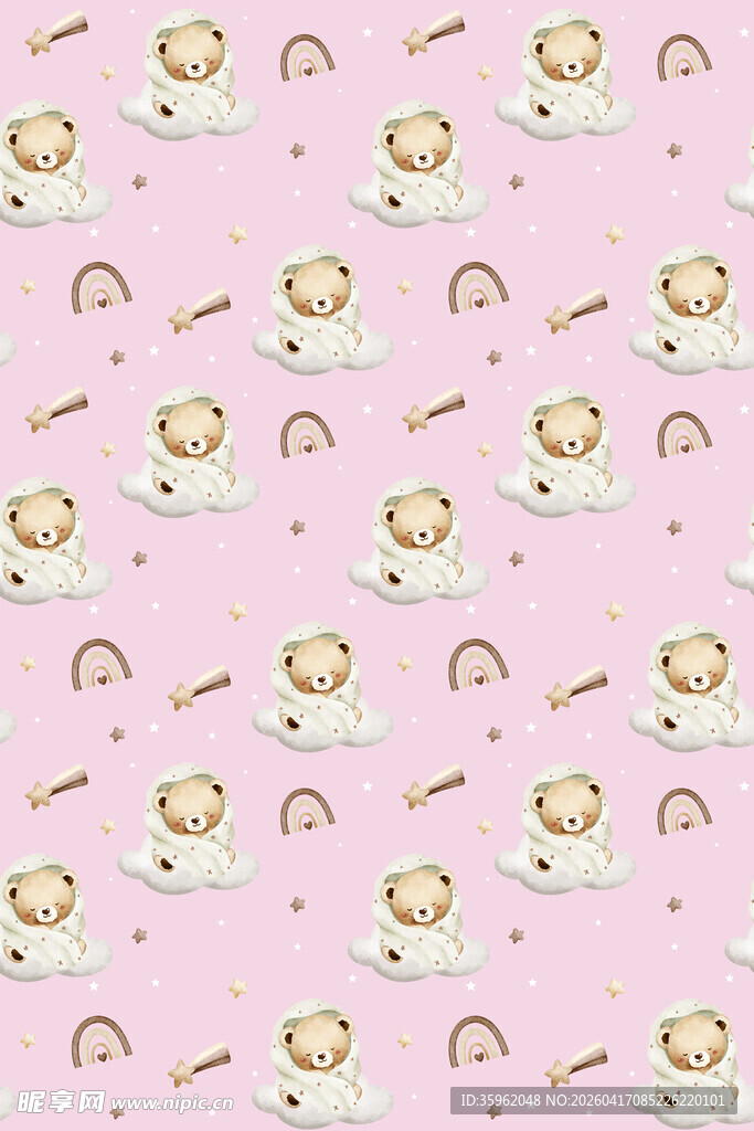 可爱卡通小熊图案背景