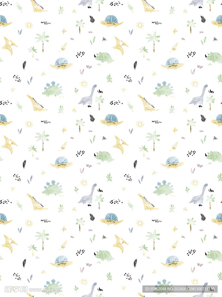 卡通音符乐器无缝背景图案