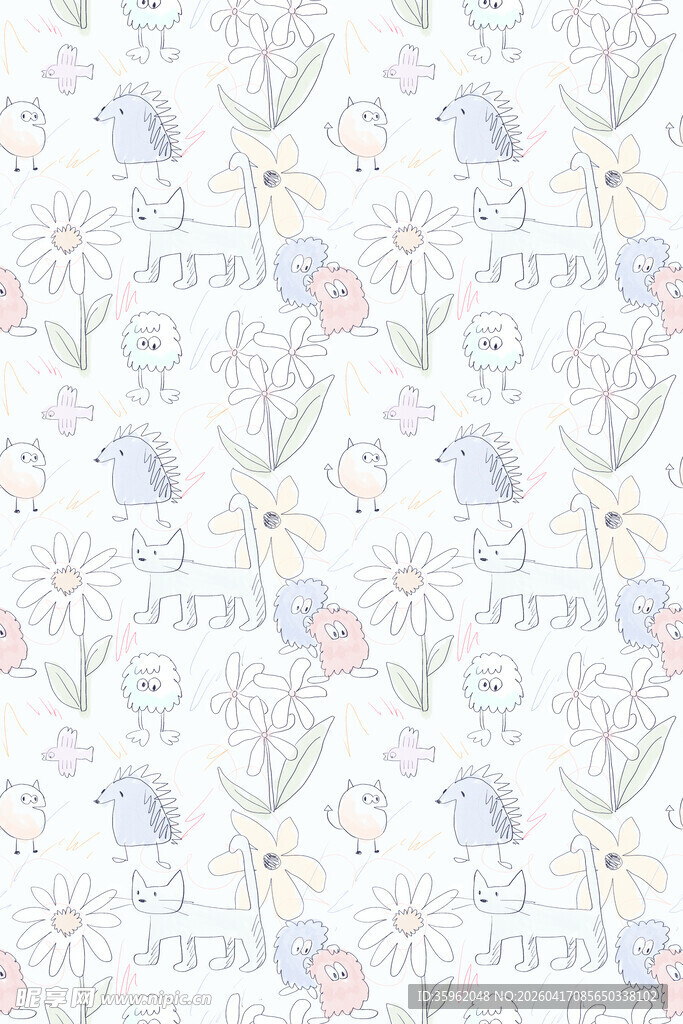 清新花卉图案背景纹理