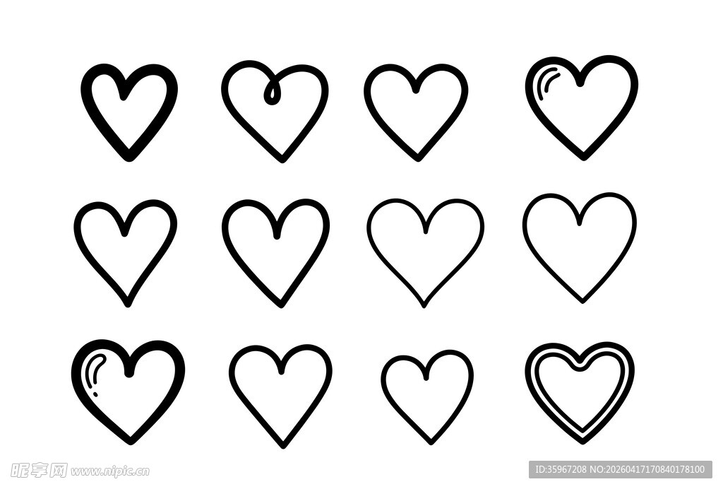 爱心线条图案