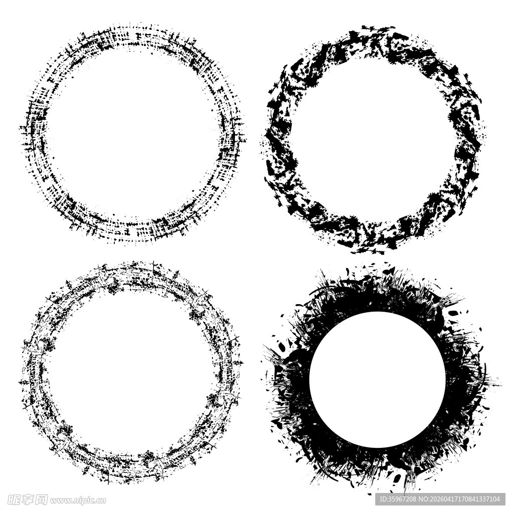水墨圆环边框
